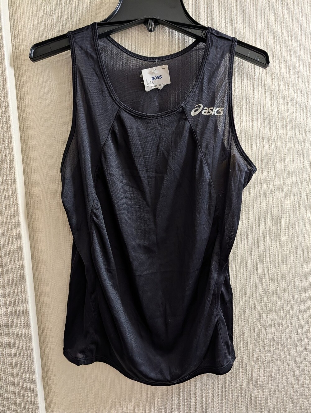 Asics Black Nylon Women's Athletic Tank Top Size L